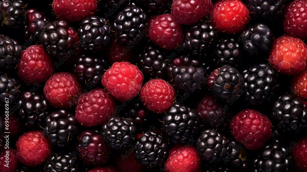 Fresh blackberries filling the entire frame created with Generative Ai Fresh blackberries filling the entire frame created with Generative Ai