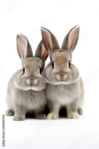 Rabbits isolated on white background