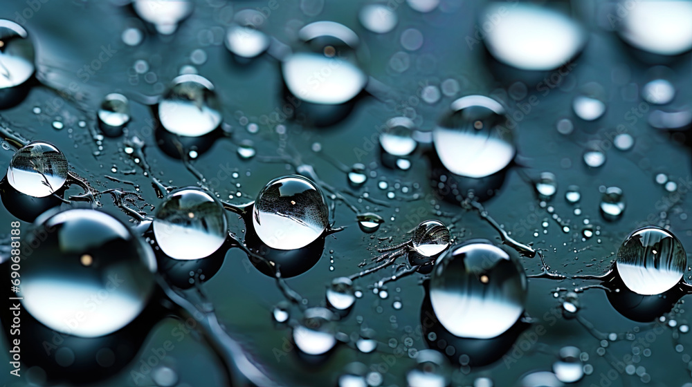 Frowning water drops on the web in large terms