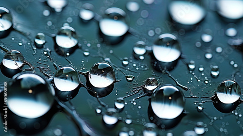 Frowning water drops on the web in large terms
