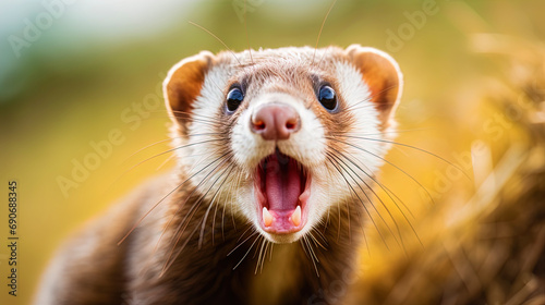 Portrait of a surprised Ferret