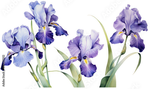 Art background plant nature floral summer blossom flower iris spring watercolor background