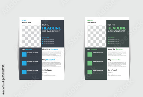 perfect for creative professional business, a bundle of 2 templates of a4 flyer template Corporate business flyer template design editable vector template design 