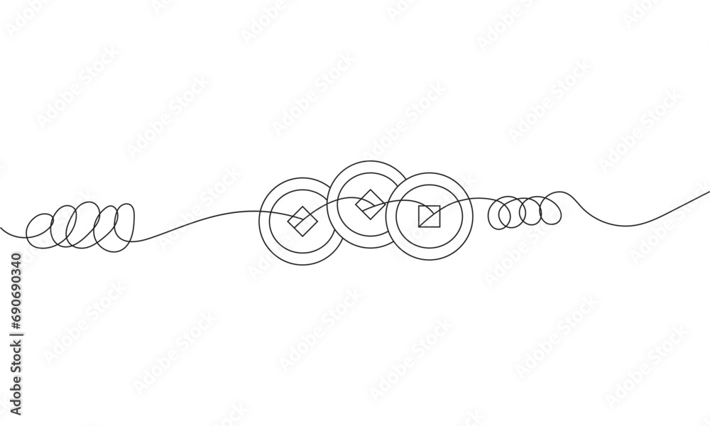 lucky coins line art style vector eps 10