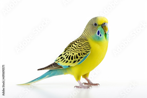 Parakeet on white background