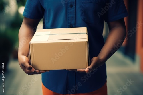 A man holding a box in his hands