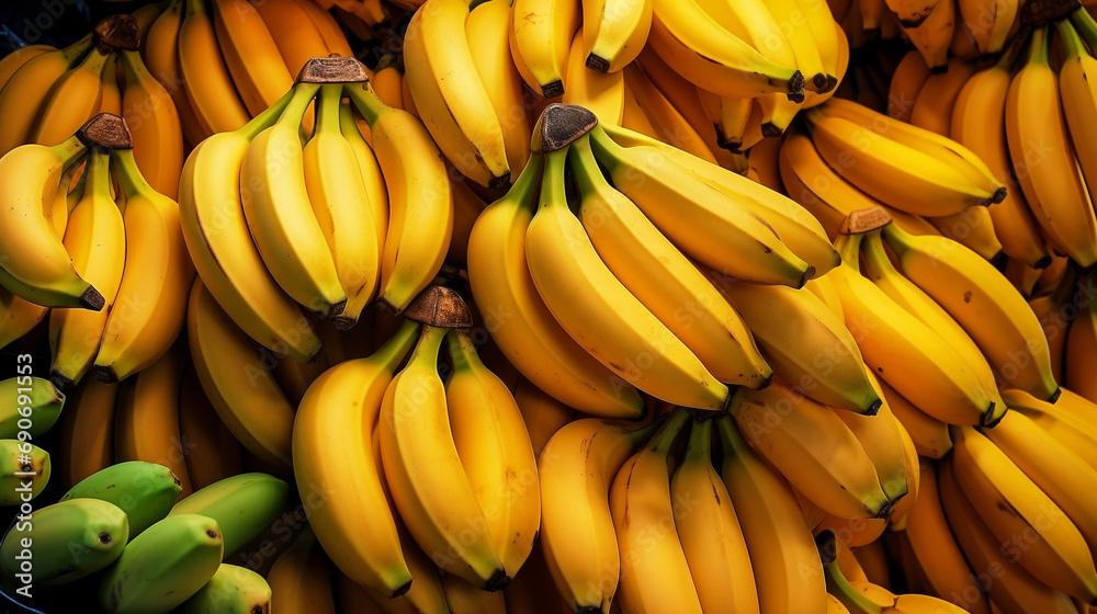 Bananas small bunch on white created with Generative Ai Bananas small bunch on white created with Generative Ai