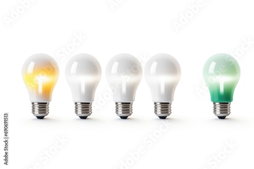 Smart light bulbs isolated on white background