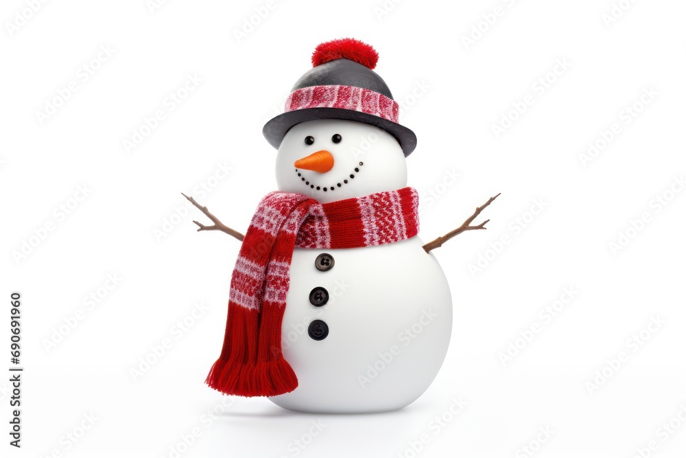 Snowman isolated on white background 