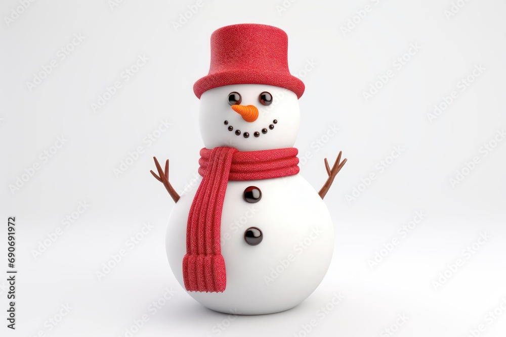 Snowman isolated on white background 