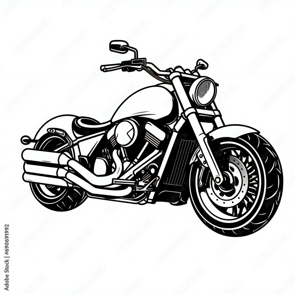 motorcycle on a white background