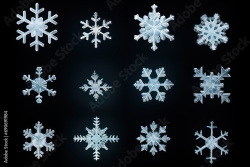 Snowflakes isolated on white background