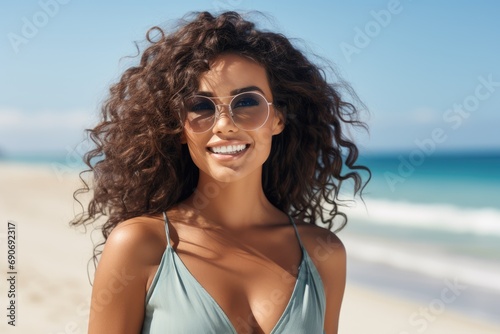 A woman in a bikini on the beach © pham