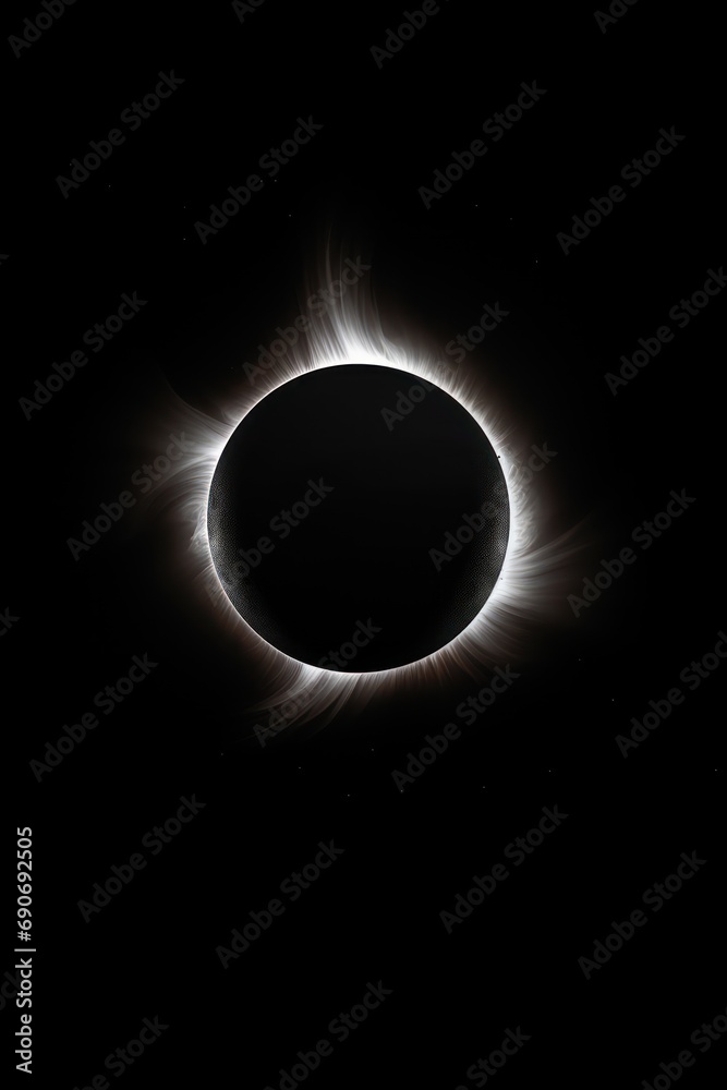 Solar eclipse isolated on white background