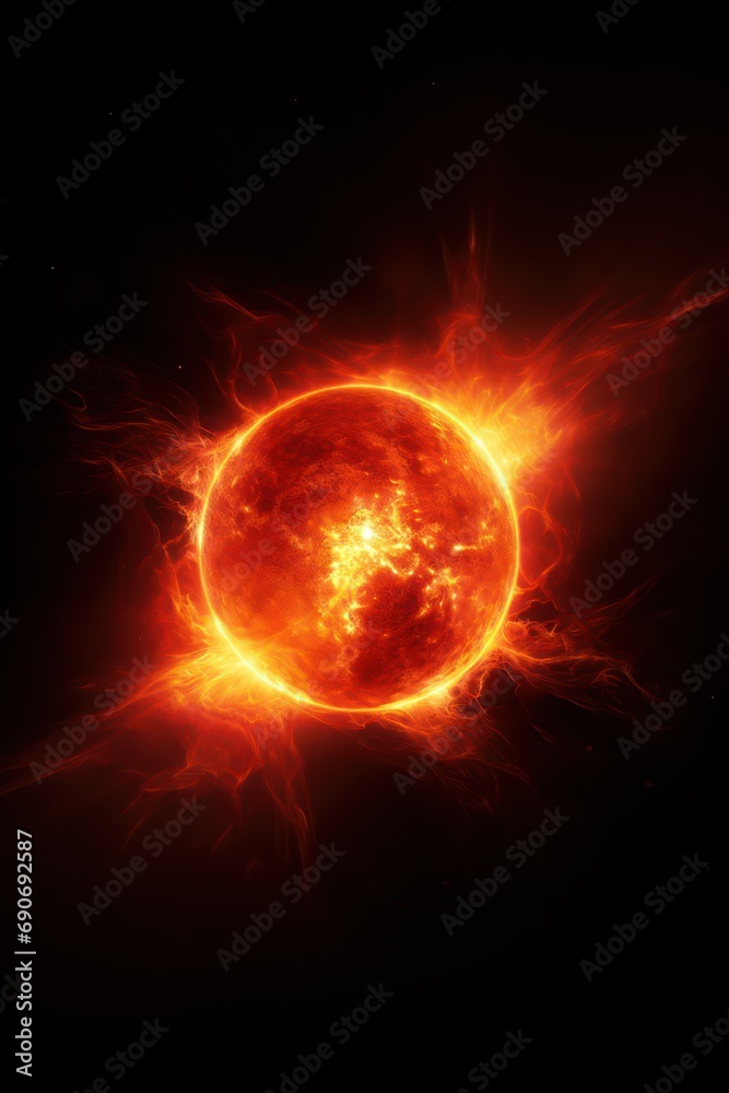 Solar flare isolated on white background