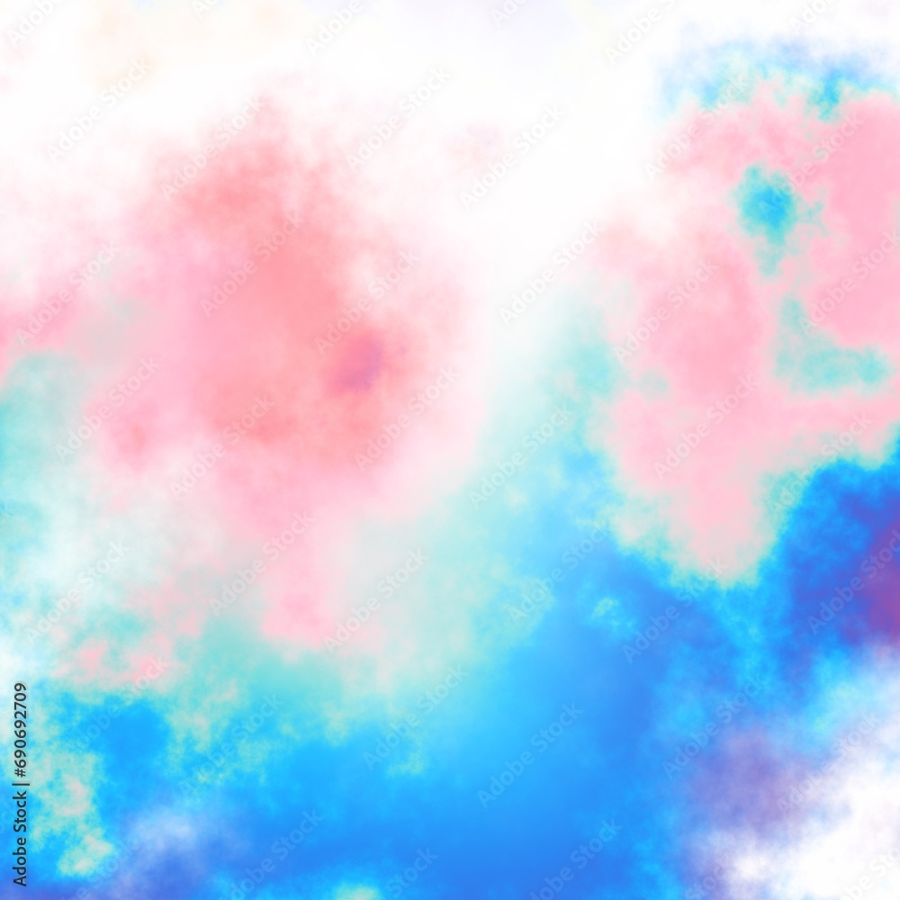 Fototapeta premium Fractal render, abstract fantasy background of colorful sky with colorful clouds
