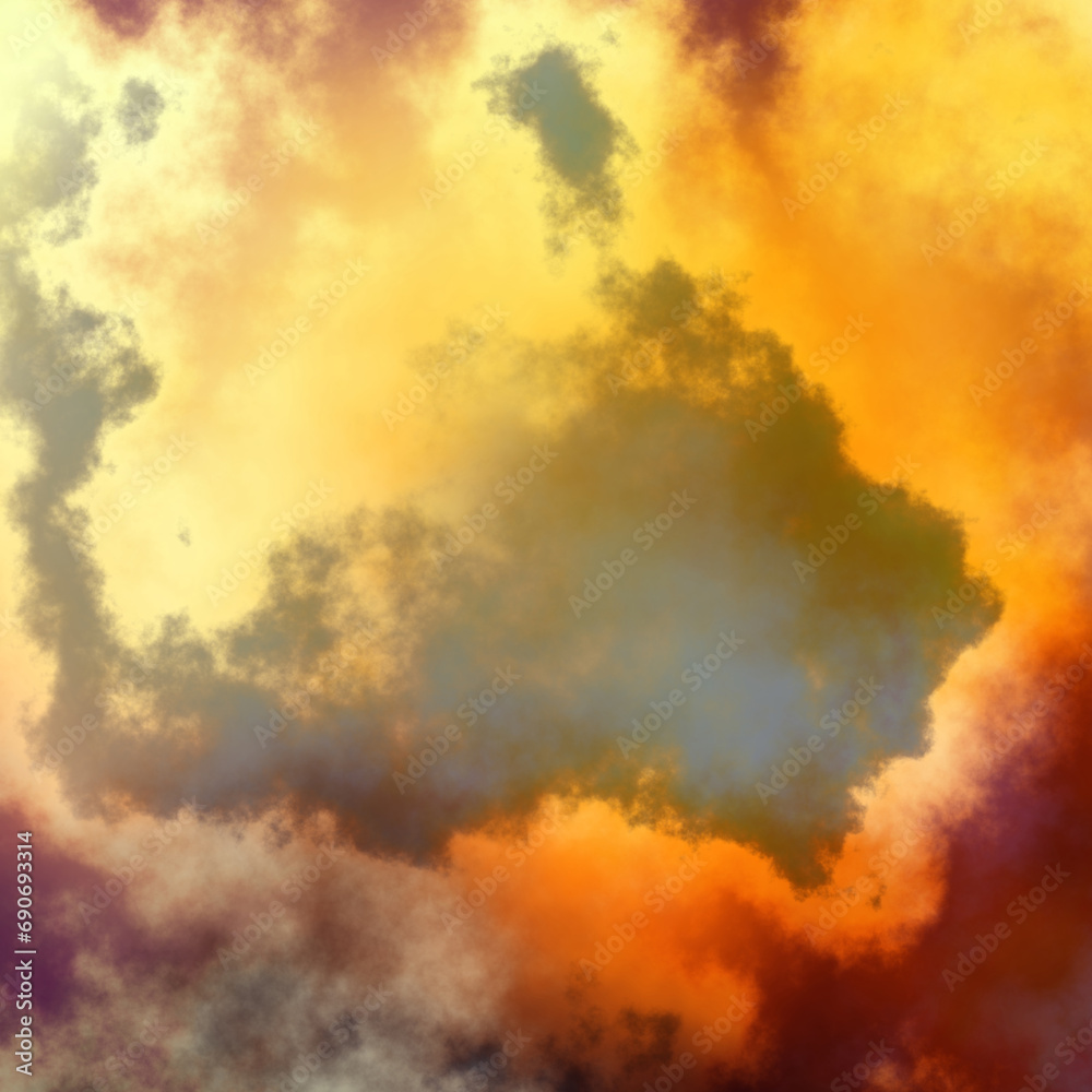 Fractal render, abstract fantasy background of colorful sky with colorful clouds Fractal render, abstract fantasy background of colorful sky with colorful clouds
