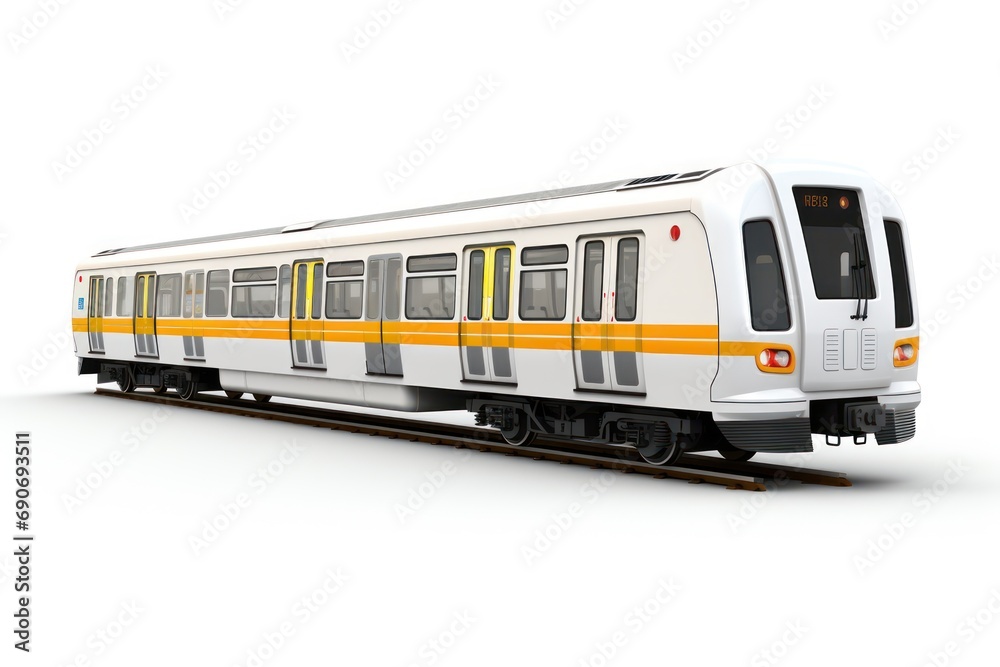 Subway train isolated on white background