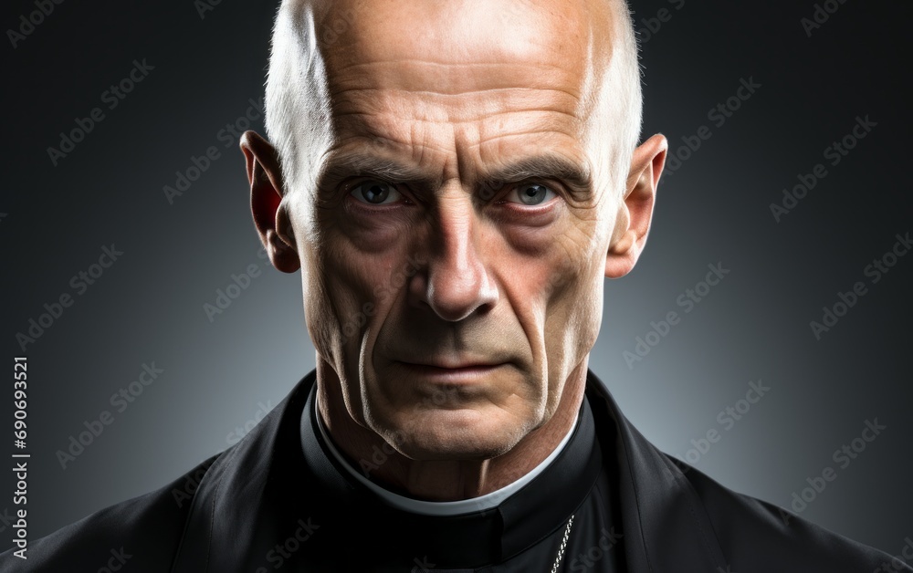 Obraz premium a priest possessed by the devil