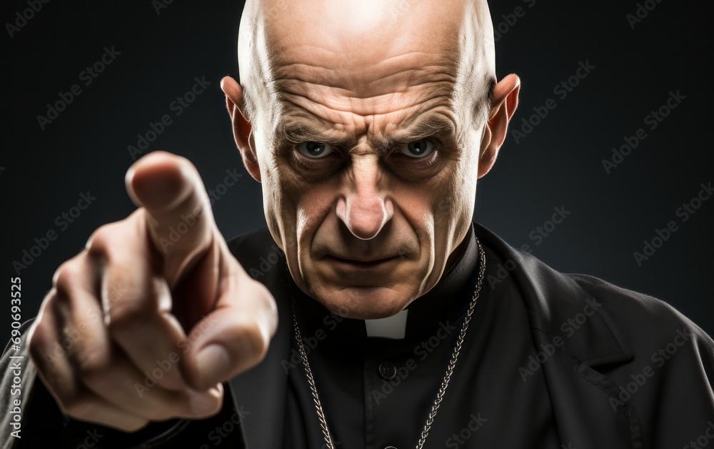 Obraz premium a priest possessed by the devil