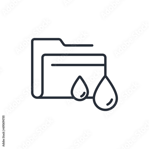 data leak icon. vector.Editable stroke.linear style sign for use web design,logo.Symbol illustration.