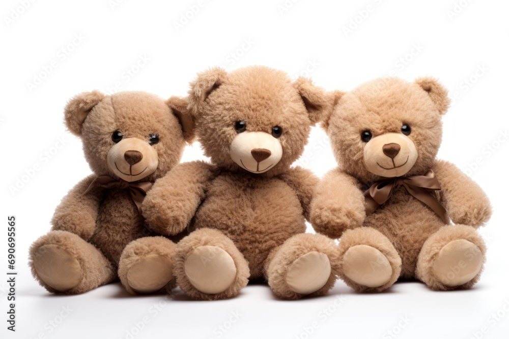 Teddy bears isolated on white background