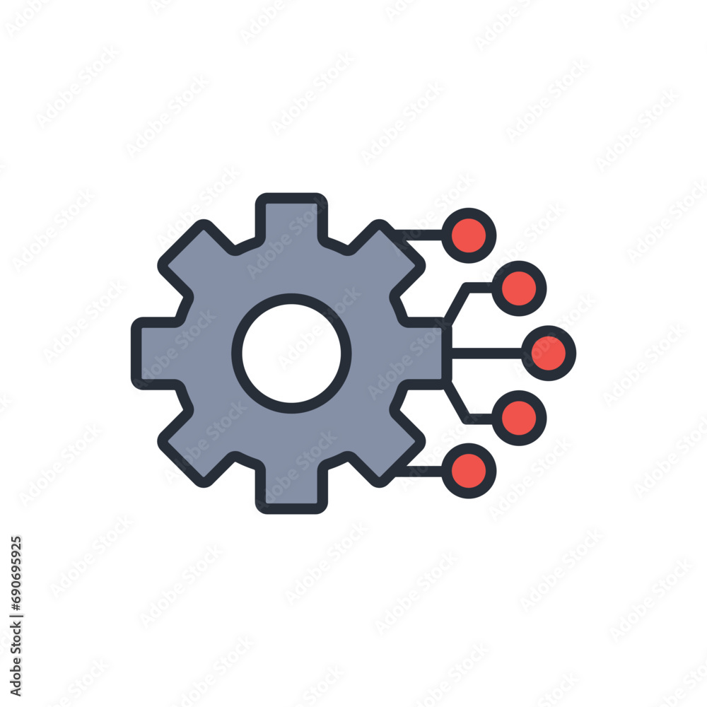 Technology icon. vector.Editable stroke.linear style sign for use web design,logo.Symbol illustration.