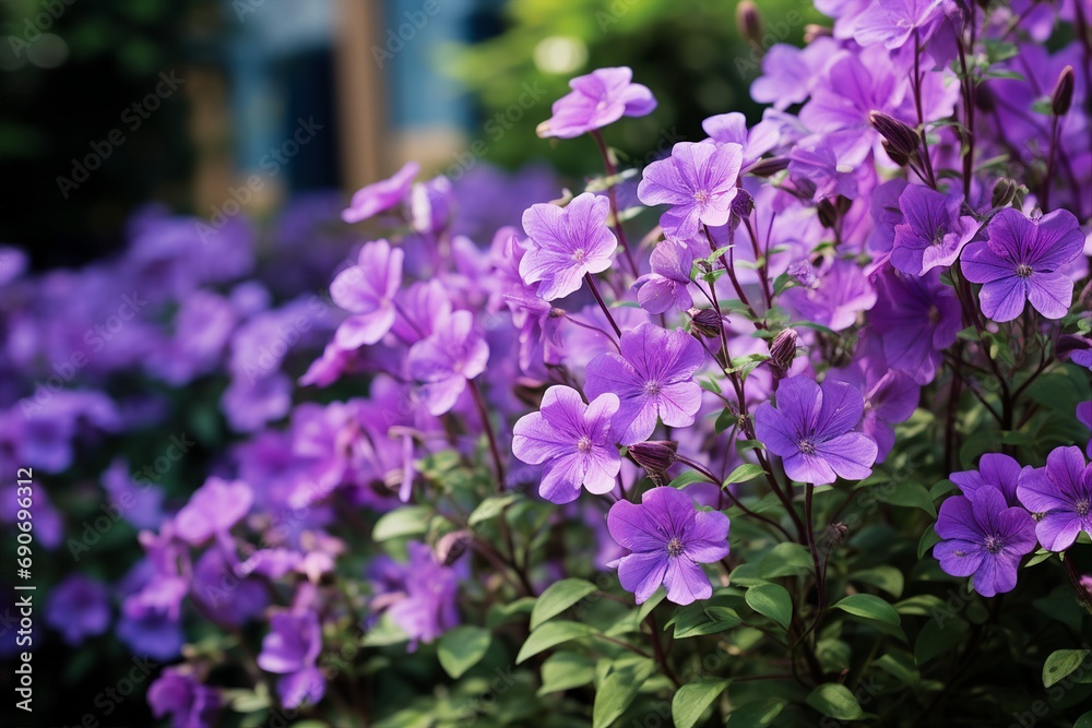 Purple Flowers Blooming In The Garden