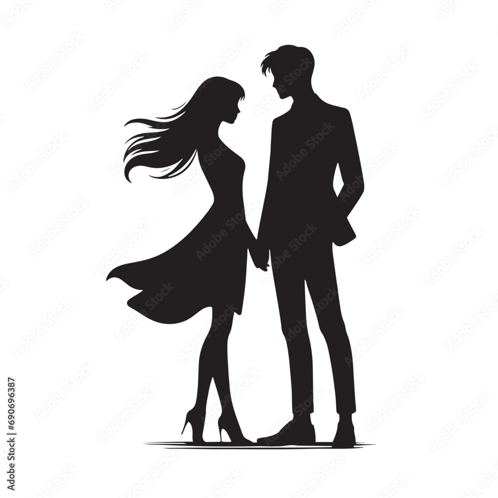 Beautiful Couple Silhouette: Peaceful Nature Silhouette Harmony - Black Vector Husband Wife Silhouette - Love Silhouette
Beautiful Couple Silhouette: Peaceful Nature Silhouette Harmony - Black Vector Husband Wife Silhouette - Love Silhouette