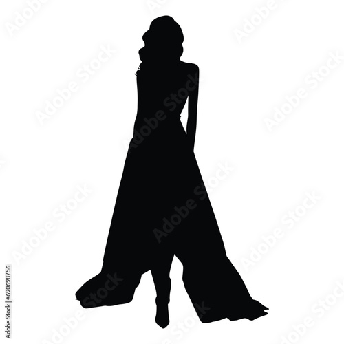 silhouette of a woman in a dress