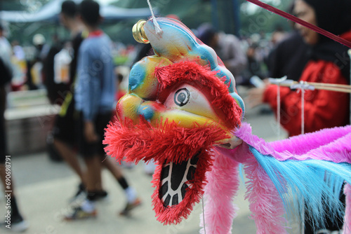 lion dance toy on the moon for children photo