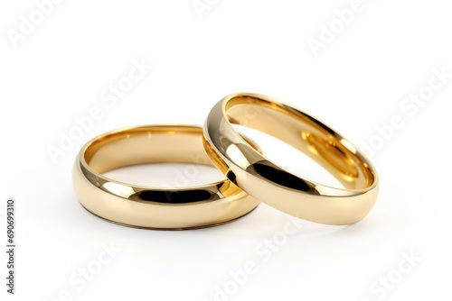 Wedding rings isolated on white background 