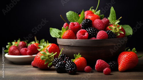 strawberries and blueberries