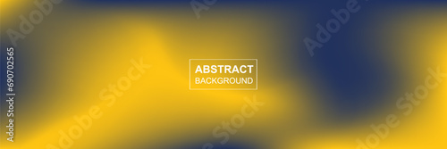 Dark blue yellow gradient colours abstract background banner template. Wave, fluid. Bright wavy. Grain, noise. Vector illustration