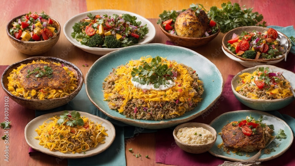 A Delicious Spread of Food on a Well-Set Table