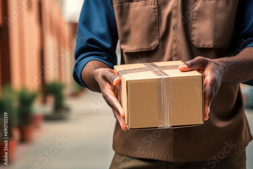 A man holding a box in his hands photo