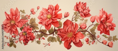 Botanical illustration of a rare flower