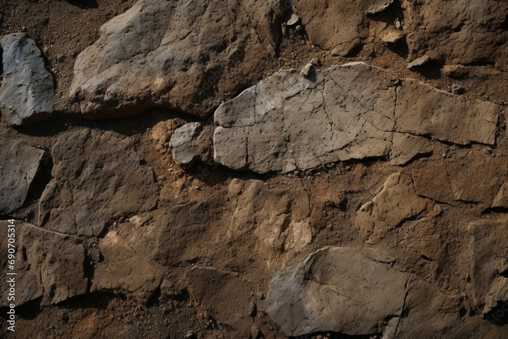 closeup of Natural Stone patterned soil texture