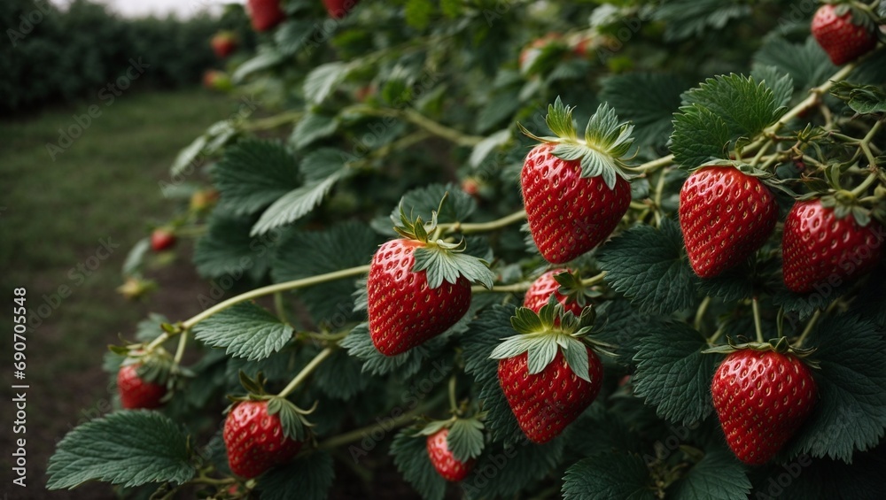 A Lush Bush of Ripe Strawberries A Lush Bush of Ripe Strawberries