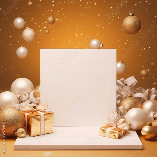 Christmas gold greeting card photo