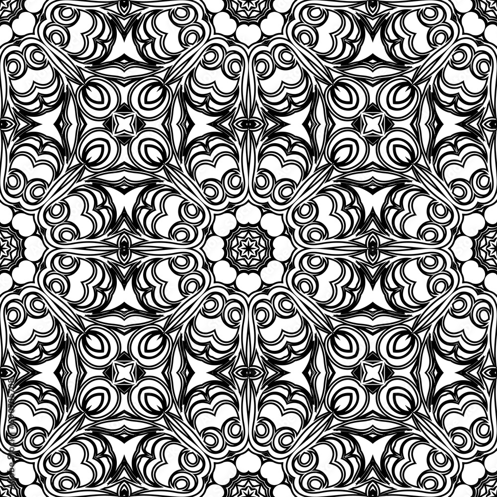 Fototapeta premium Beautiful background with rich, old style, luxury ornamentation, fashioned seamless pattern, white vector wallpaper