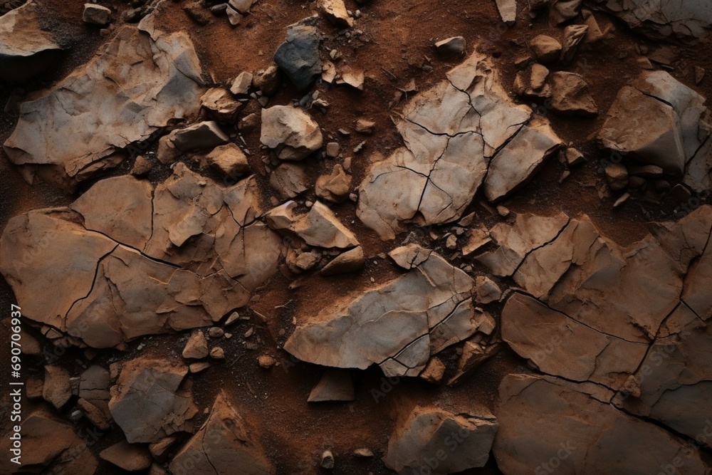 closeup of Natural Stone patterned soil texture closeup of Natural Stone patterned soil texture