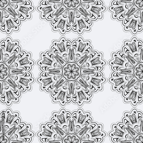 Fototapeta Naklejka Na Ścianę i Meble -  Abstract seamless pattern of black and white color for wallpapers and background.