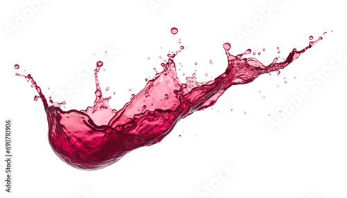red wine splash isolated on transparent background cutout