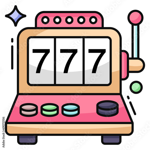 A flat design, icon of jackpot game