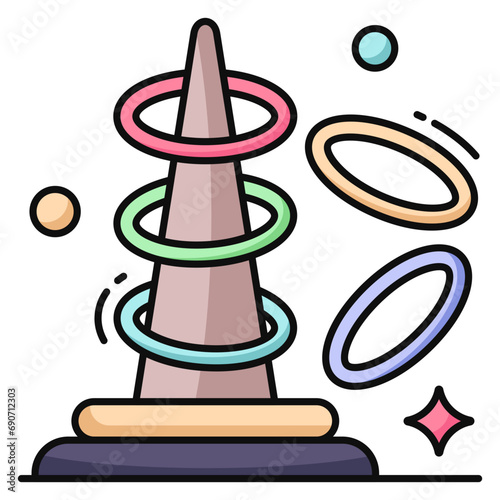 Creative design icon of ring toss