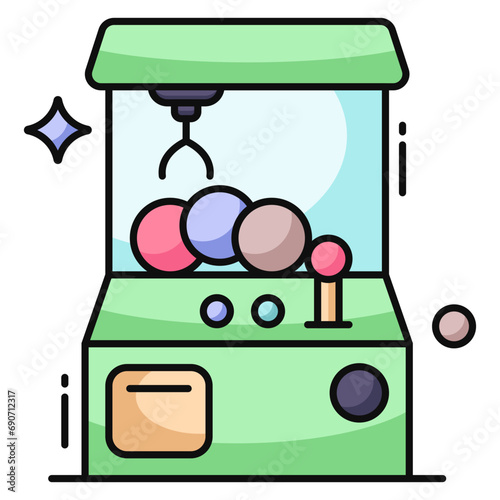Trendy design icon of claw machine 