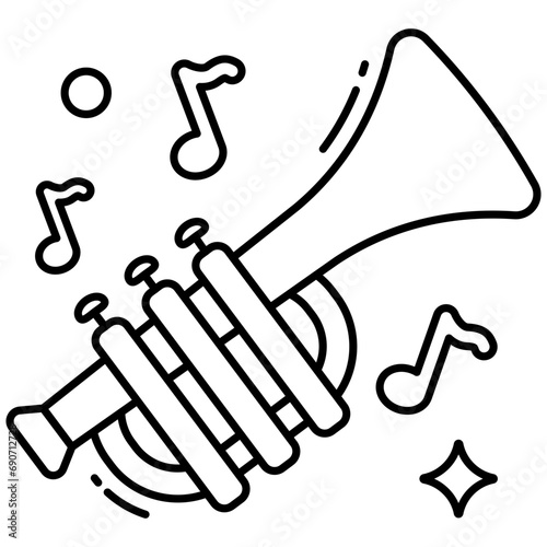        A unique design vetcor of trumpet icon photo