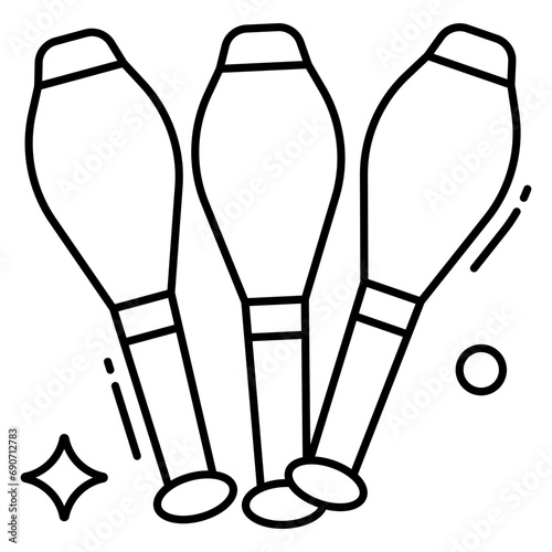 A beautiful design icon of juggling pins