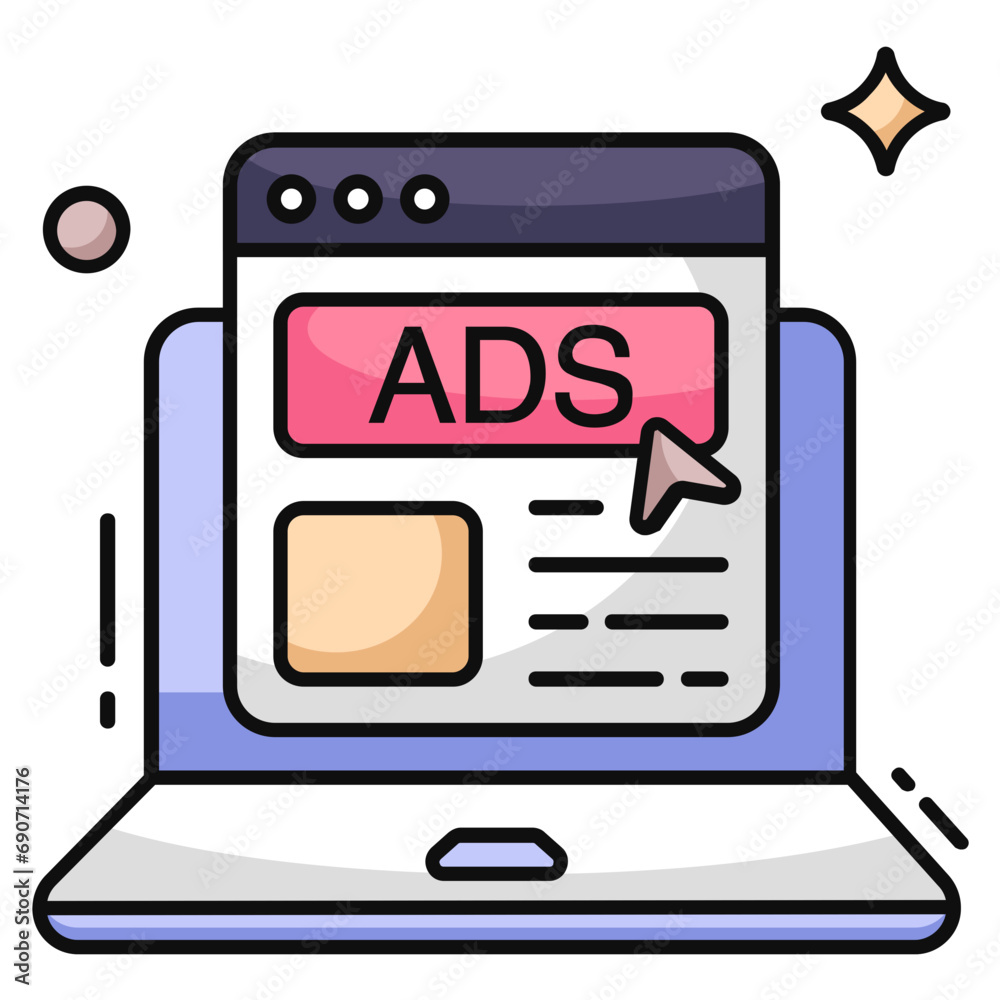 Vector design of web ad, flat icon Vector design of web ad, flat icon